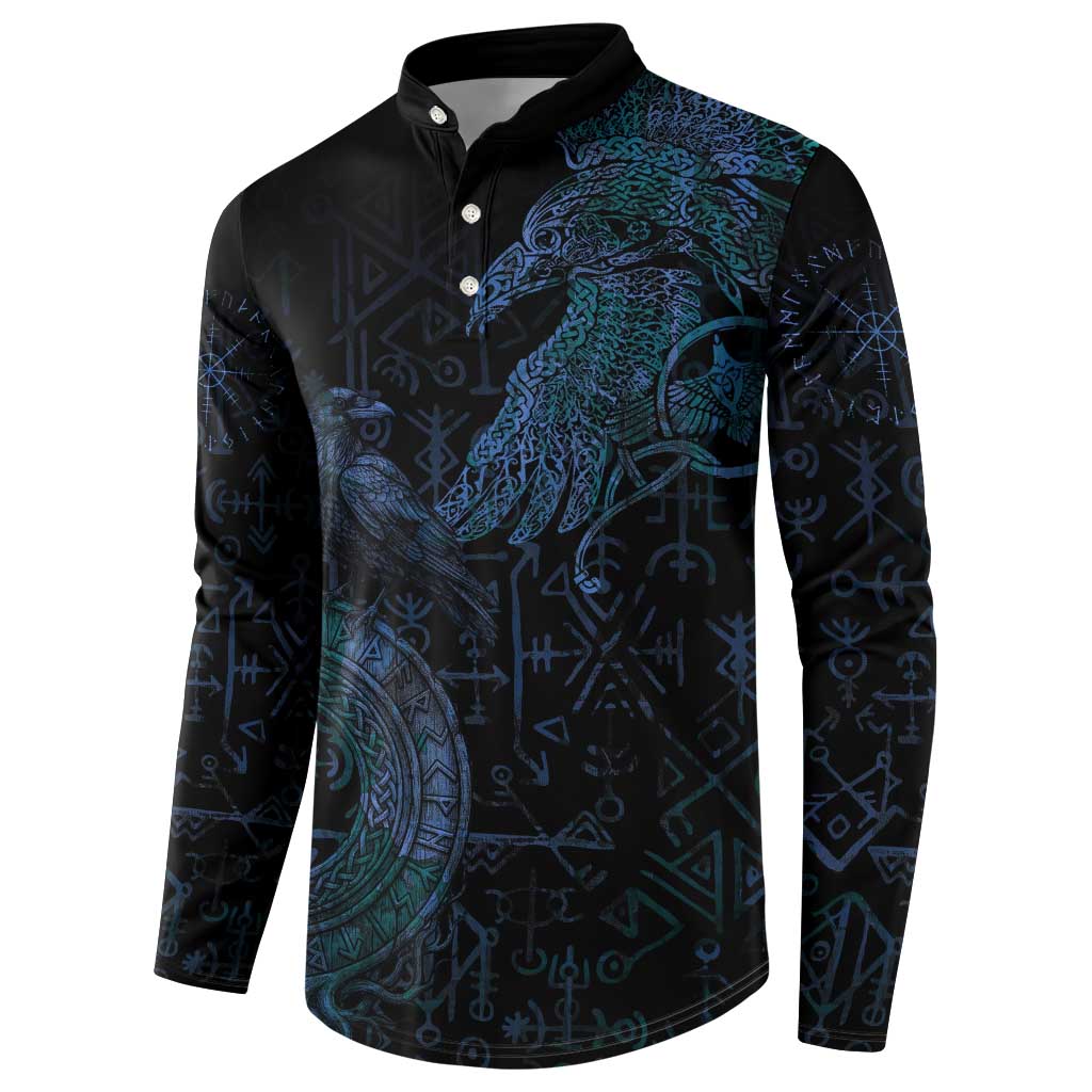 Odin Norse Mythology Button Sweatshirt Viking Rune Art Style