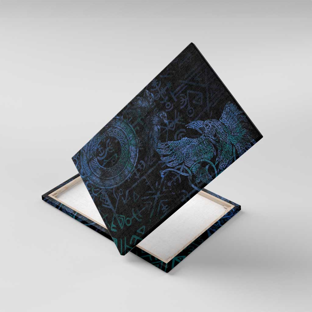 Odin Norse Mythology Canvas Wall Art Viking Rune Art Style