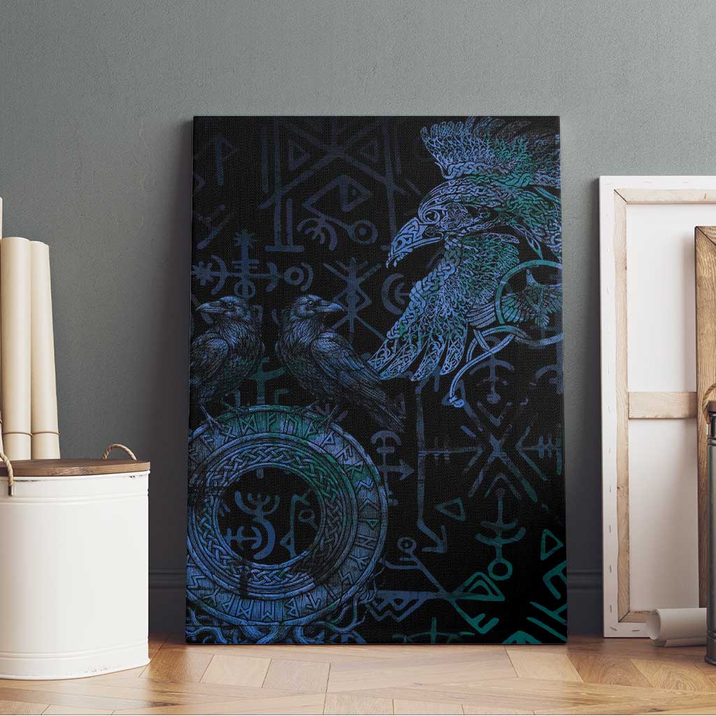 Odin Norse Mythology Canvas Wall Art Viking Rune Art Style