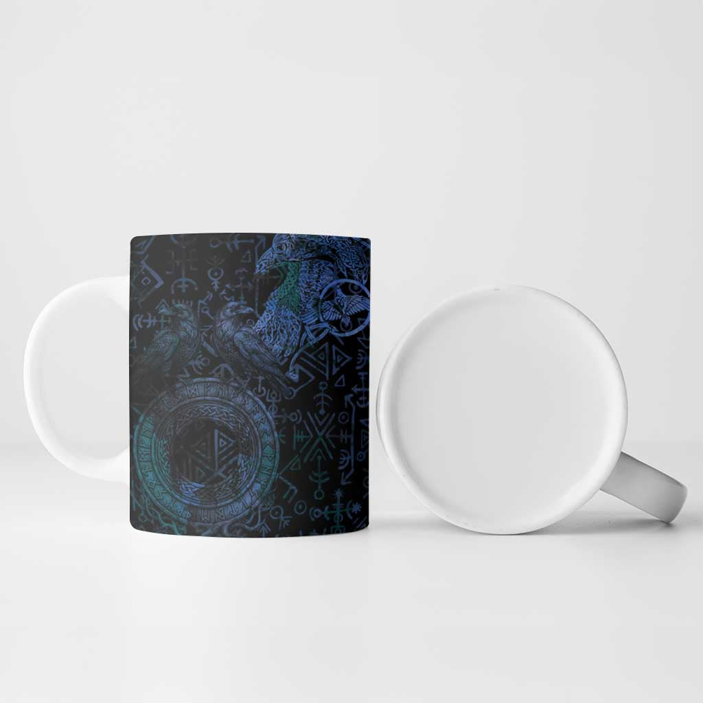 Odin Norse Mythology Ceramic Mug Viking Rune Art Style