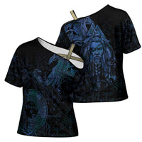 Odin Norse Mythology Cross Shoulder Shirt Viking Rune Art Style
