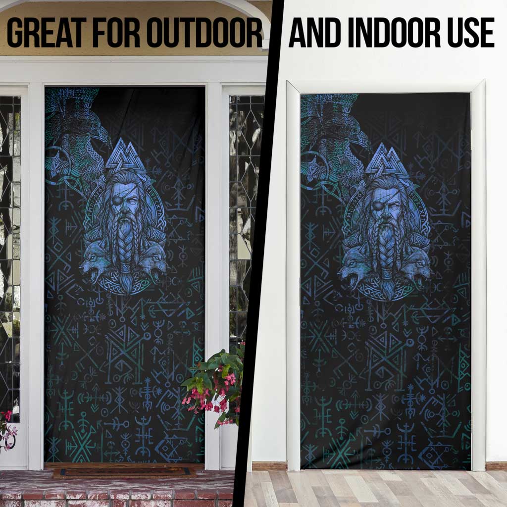 Odin Norse Mythology Door Cover Viking Rune Art Style
