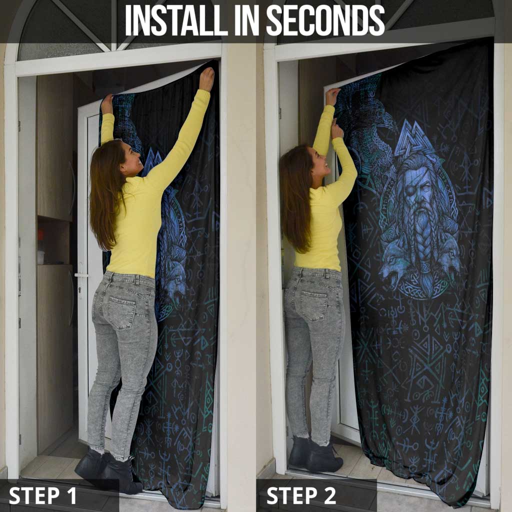 Odin Norse Mythology Door Cover Viking Rune Art Style
