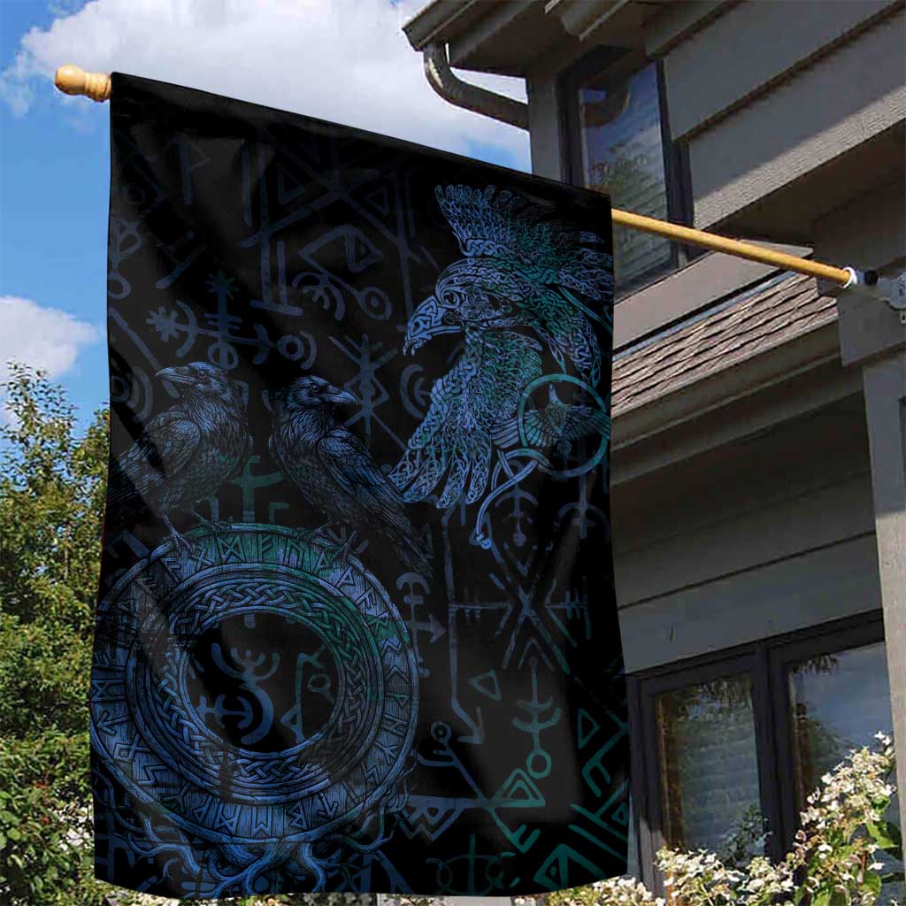 Odin Norse Mythology Garden Flag Viking Rune Art Style