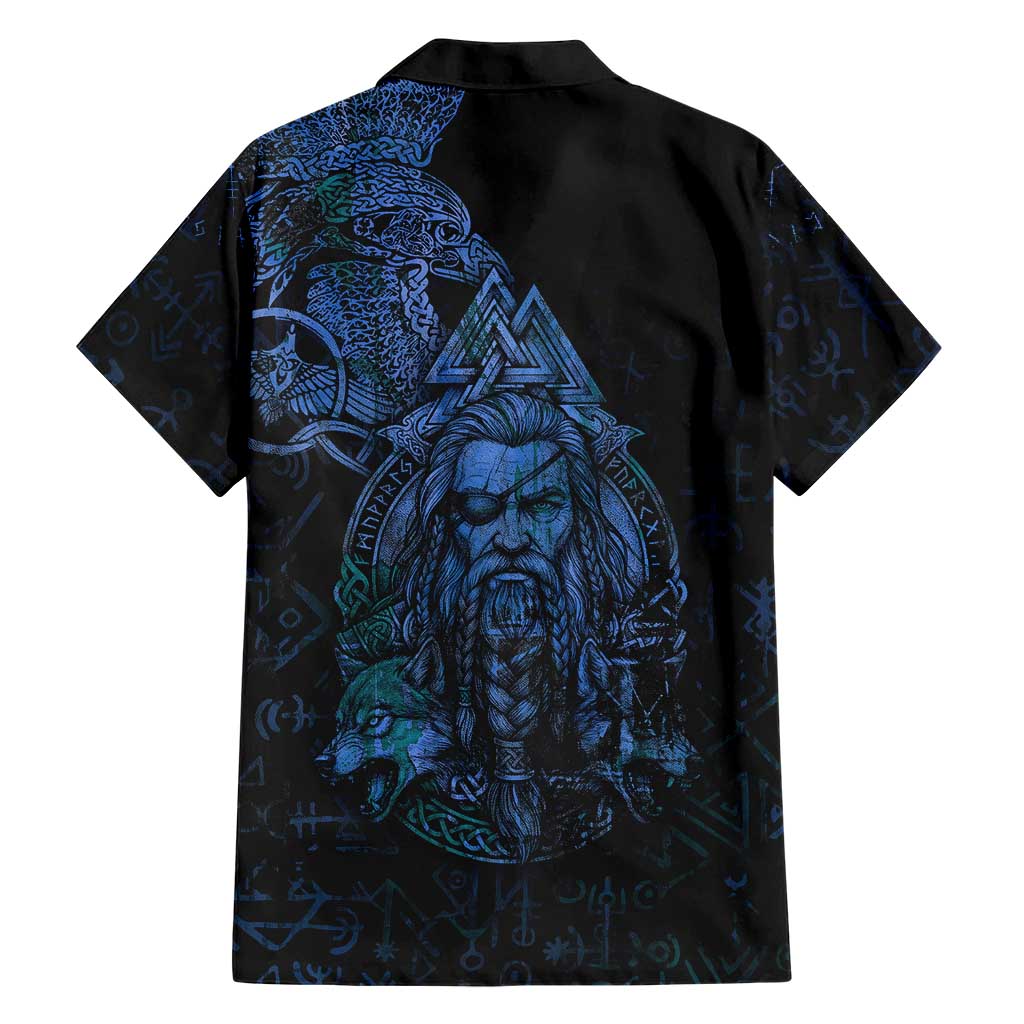 Odin Norse Mythology Hawaiian Shirt Viking Rune Art Style
