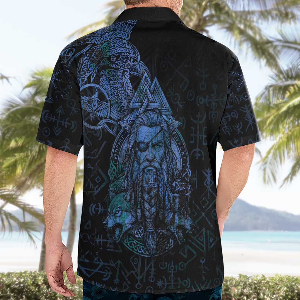 Odin Norse Mythology Hawaiian Shirt Viking Rune Art Style