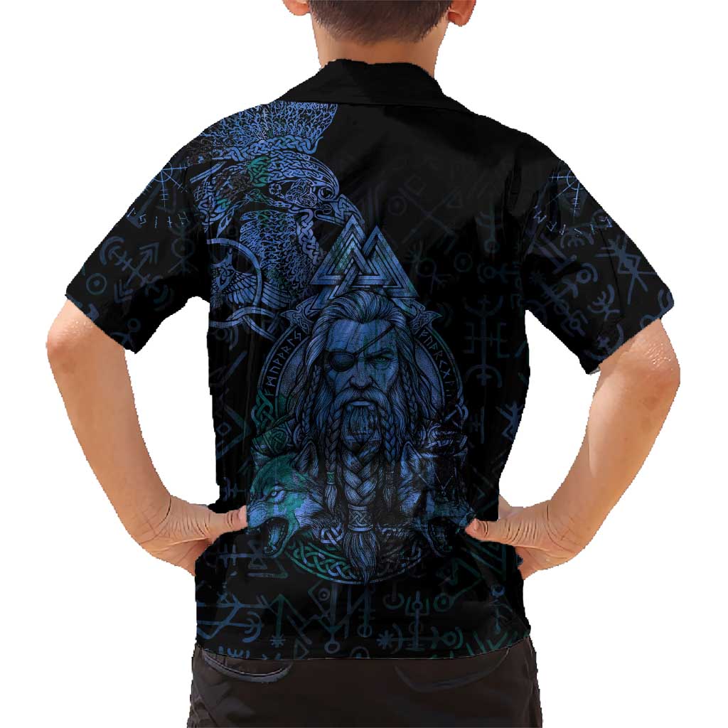 Odin Norse Mythology Hawaiian Shirt Viking Rune Art Style