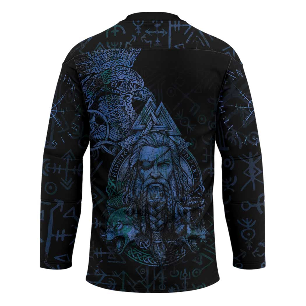 Odin Norse Mythology Hockey Jersey Viking Rune Art Style