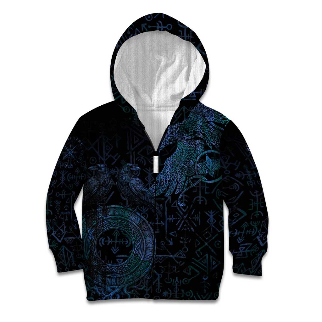 Odin Norse Mythology Kid Hoodie Viking Rune Art Style