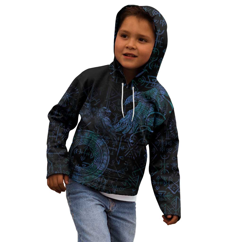Odin Norse Mythology Kid Hoodie Viking Rune Art Style