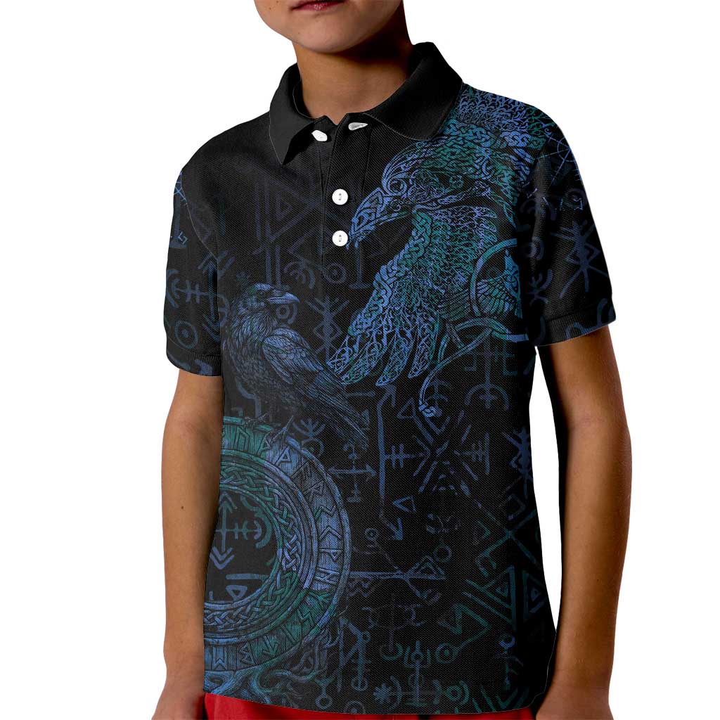 Odin Norse Mythology Kid Polo Shirt Viking Rune Art Style