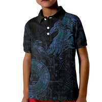 Odin Norse Mythology Kid Polo Shirt Viking Rune Art Style