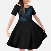 Odin Norse Mythology Kid Short Sleeve Dress Viking Rune Art Style