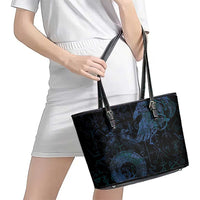 Odin Norse Mythology Leather Tote Bag Viking Rune Art Style