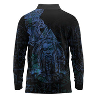 Odin Norse Mythology Long Sleeve Polo Shirt Viking Rune Art Style