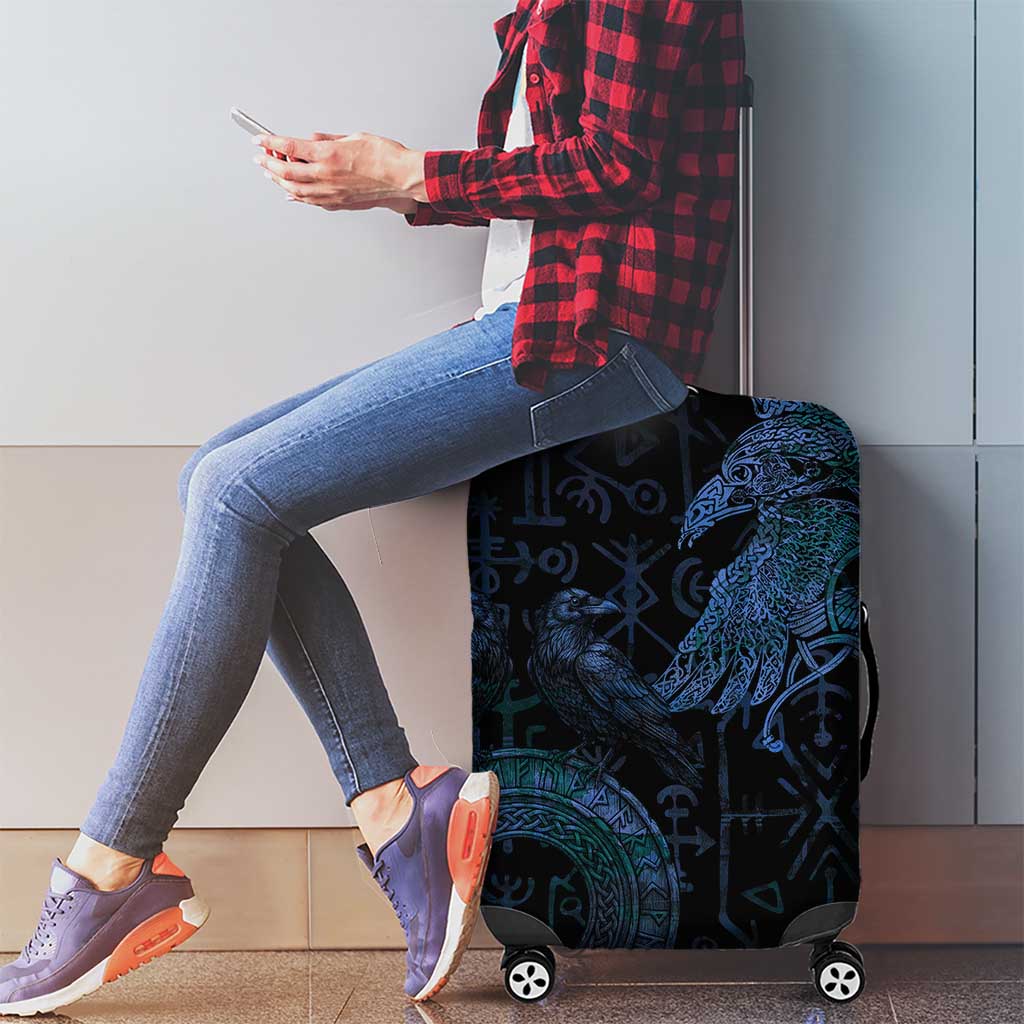 Odin Norse Mythology Luggage Cover Viking Rune Art Style