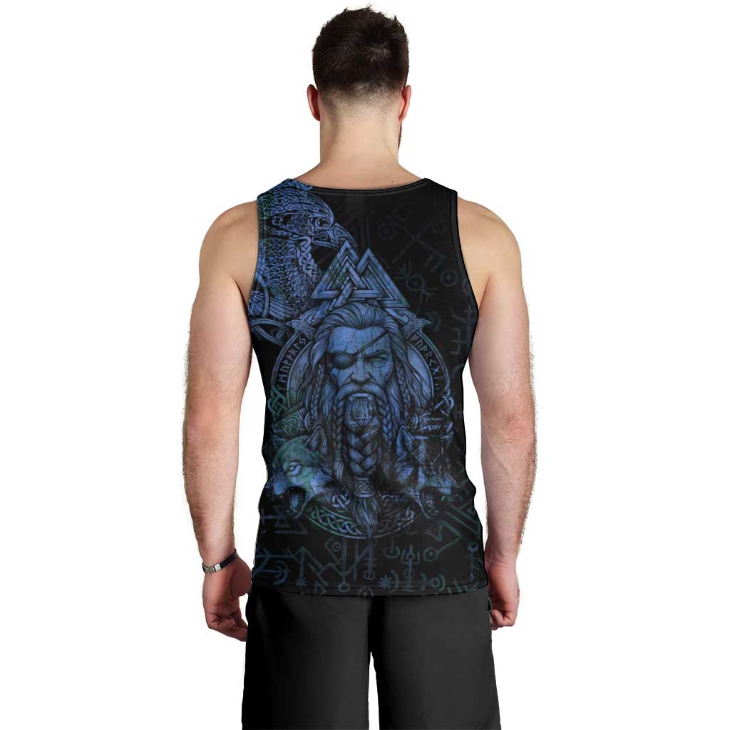 Odin Norse Mythology Men Tank Top Viking Rune Art Style