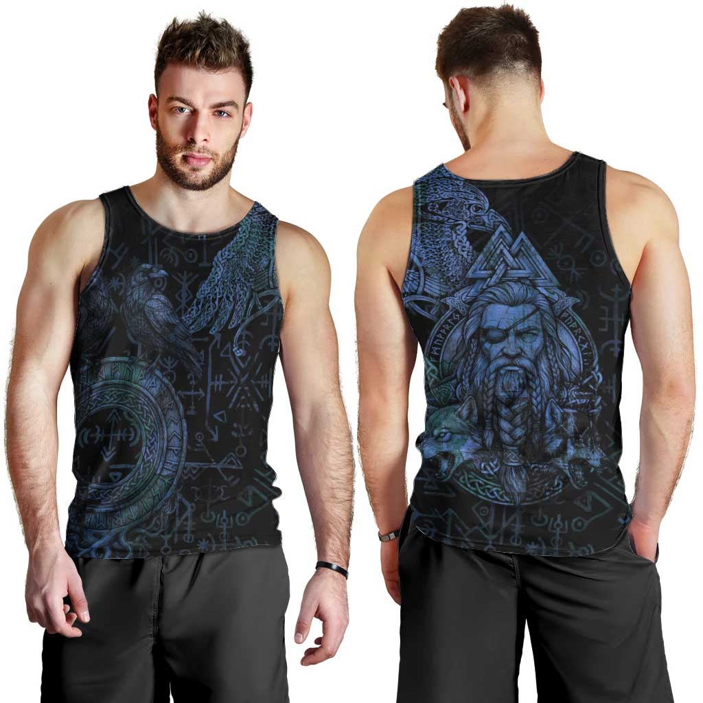 Odin Norse Mythology Men Tank Top Viking Rune Art Style