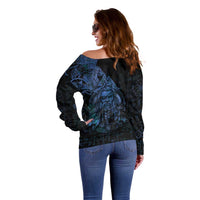 Odin Norse Mythology Off Shoulder Sweater Viking Rune Art Style