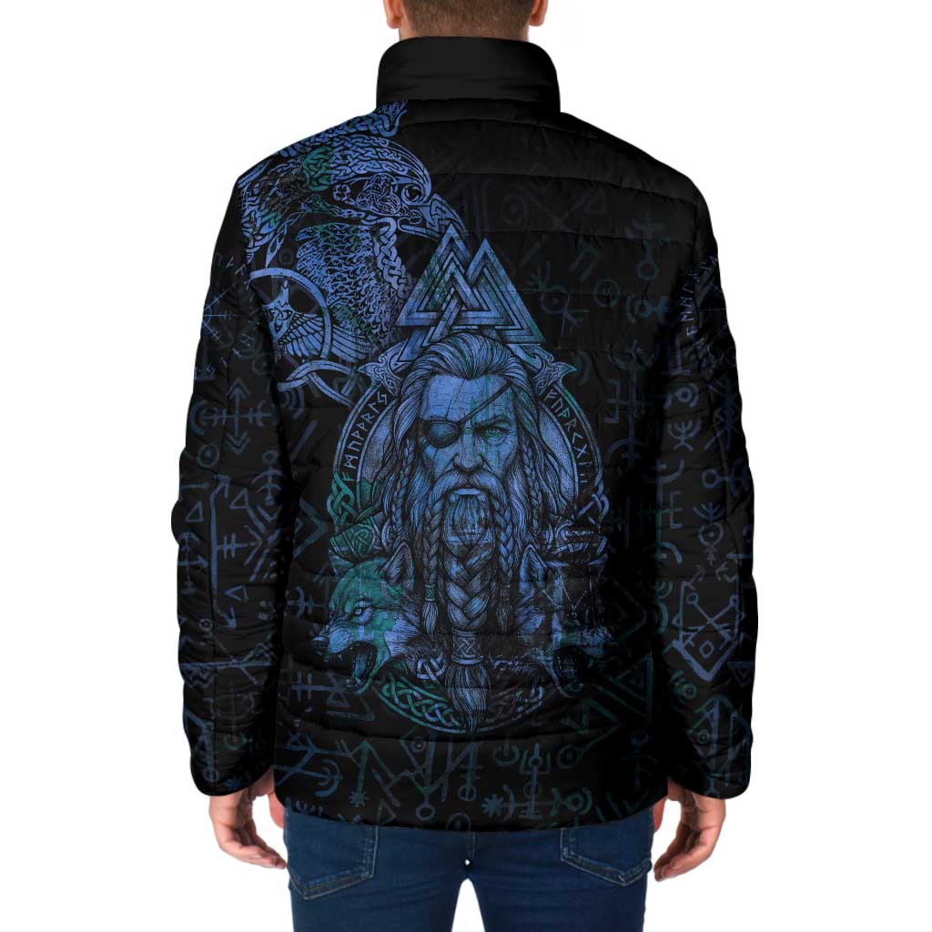 Odin Norse Mythology Padded Jacket Viking Rune Art Style