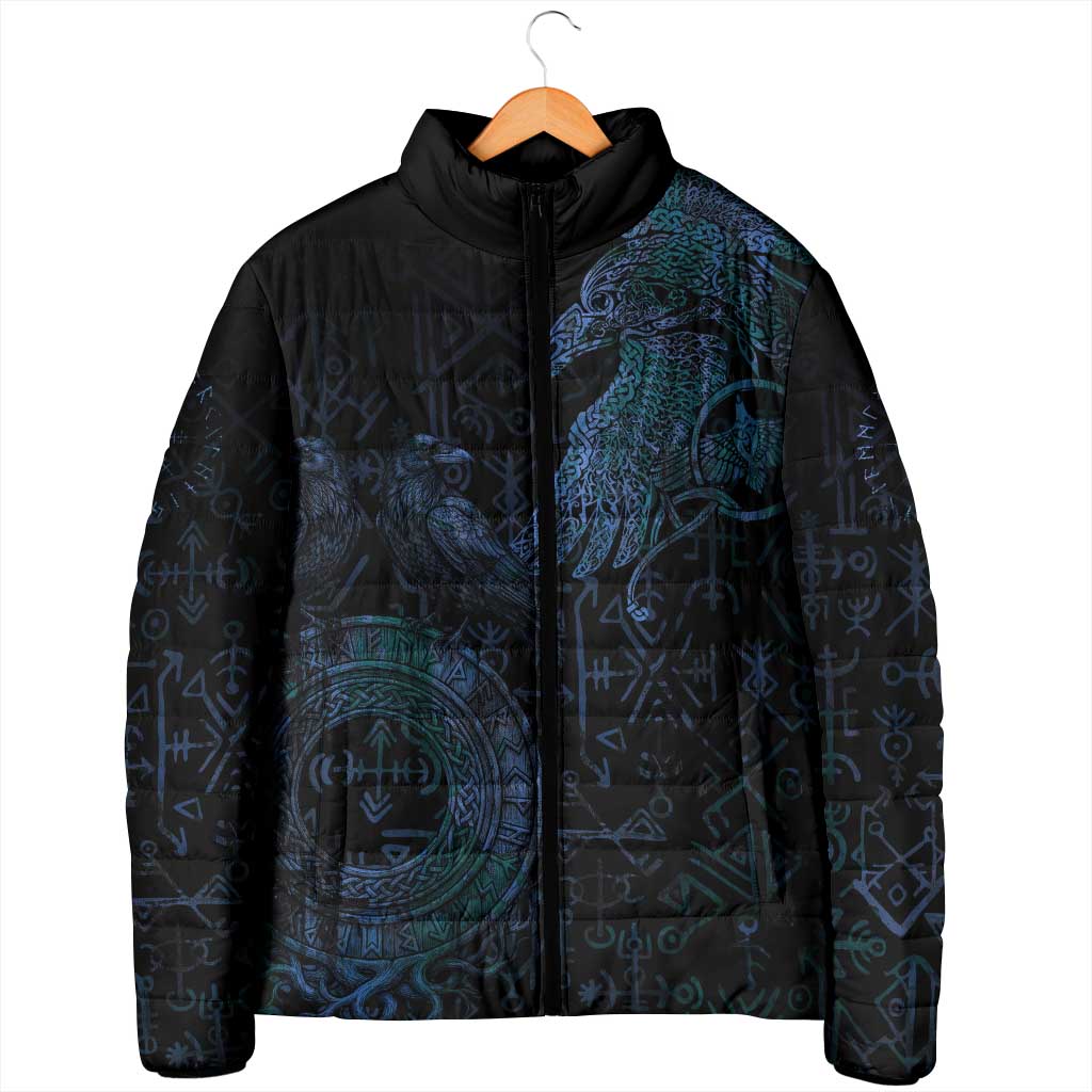 Odin Norse Mythology Padded Jacket Viking Rune Art Style