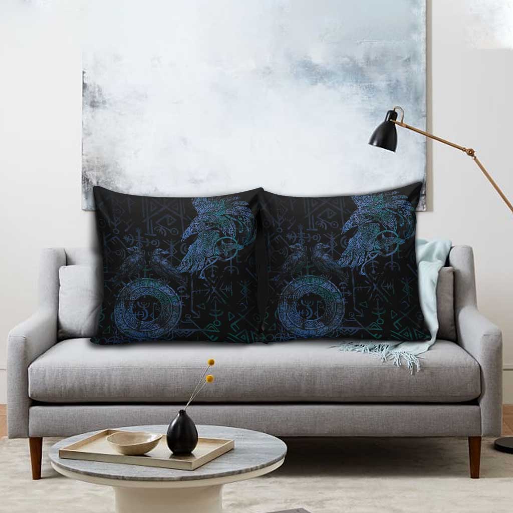 Odin Norse Mythology Pillow Cover Viking Rune Art Style