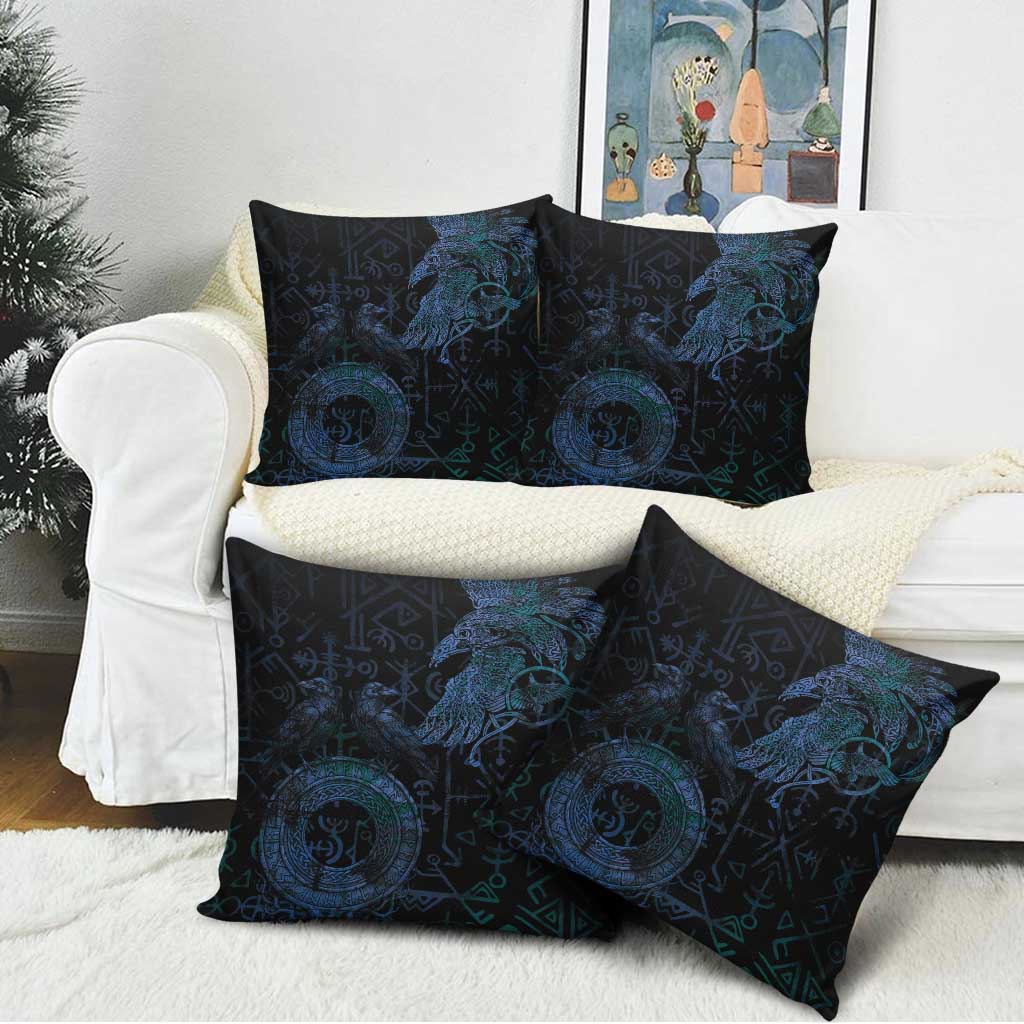 Odin Norse Mythology Pillow Cover Viking Rune Art Style