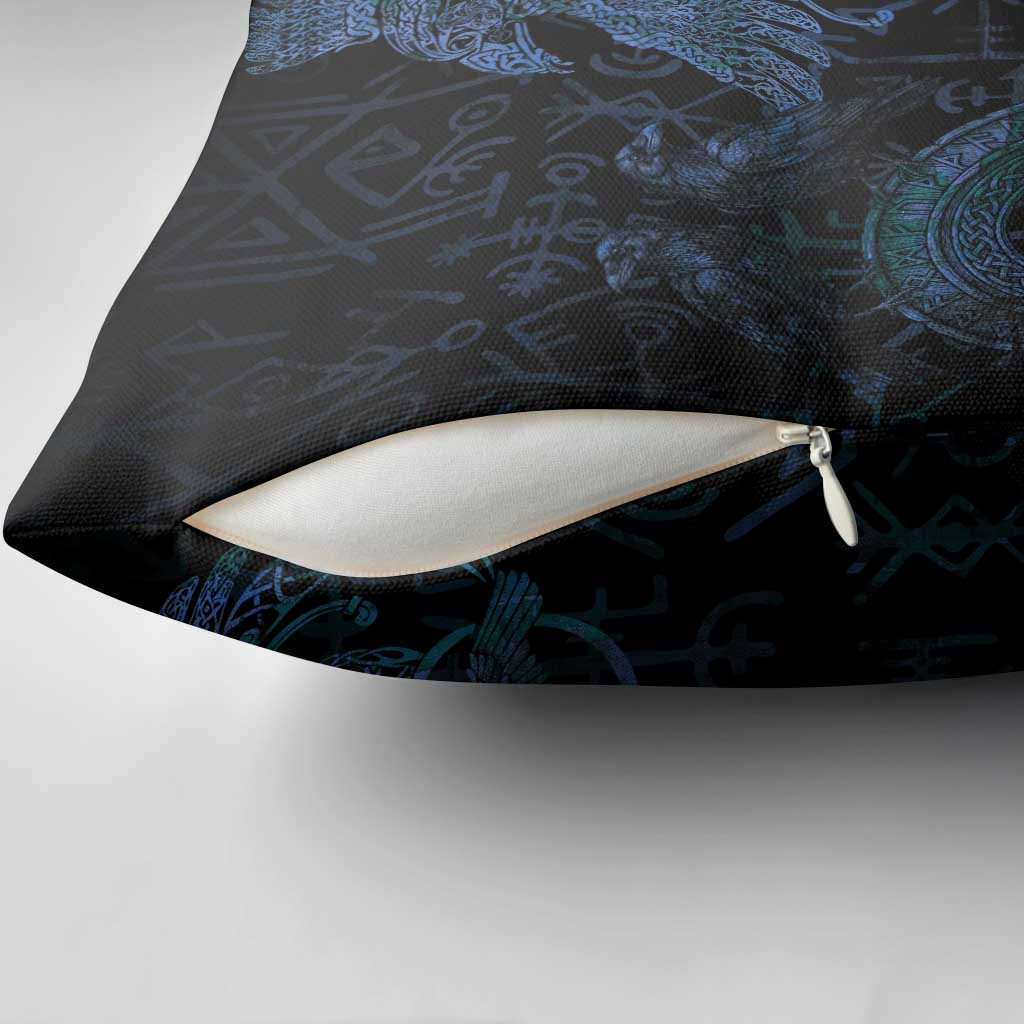 Odin Norse Mythology Pillow Cover Viking Rune Art Style