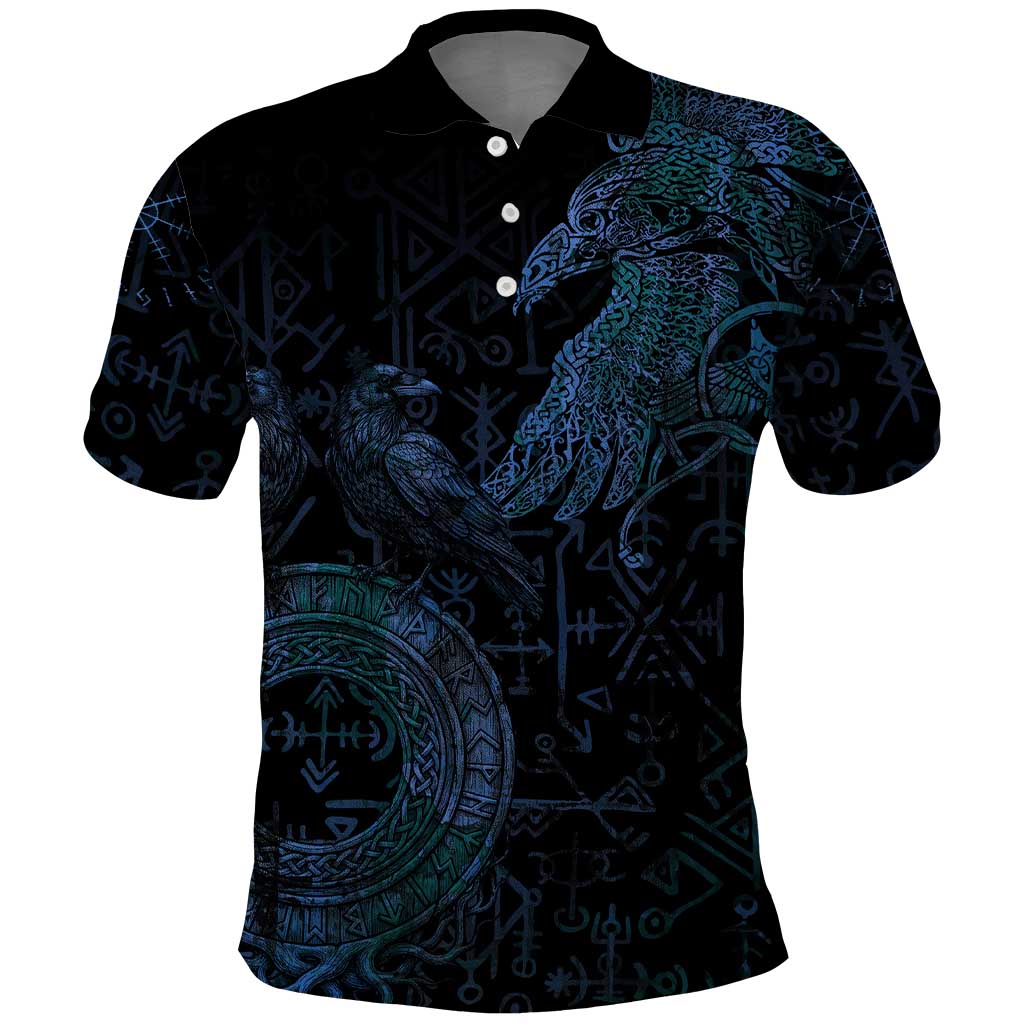 Odin Norse Mythology Polo Shirt Viking Rune Art Style
