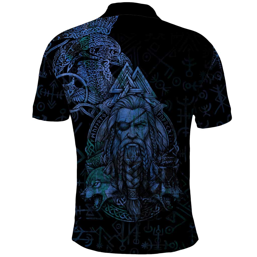Odin Norse Mythology Polo Shirt Viking Rune Art Style