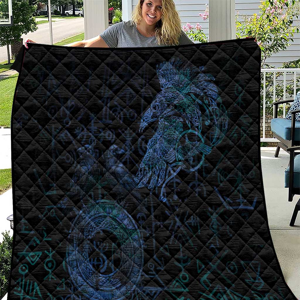 Odin Norse Mythology Quilt Viking Rune Art Style