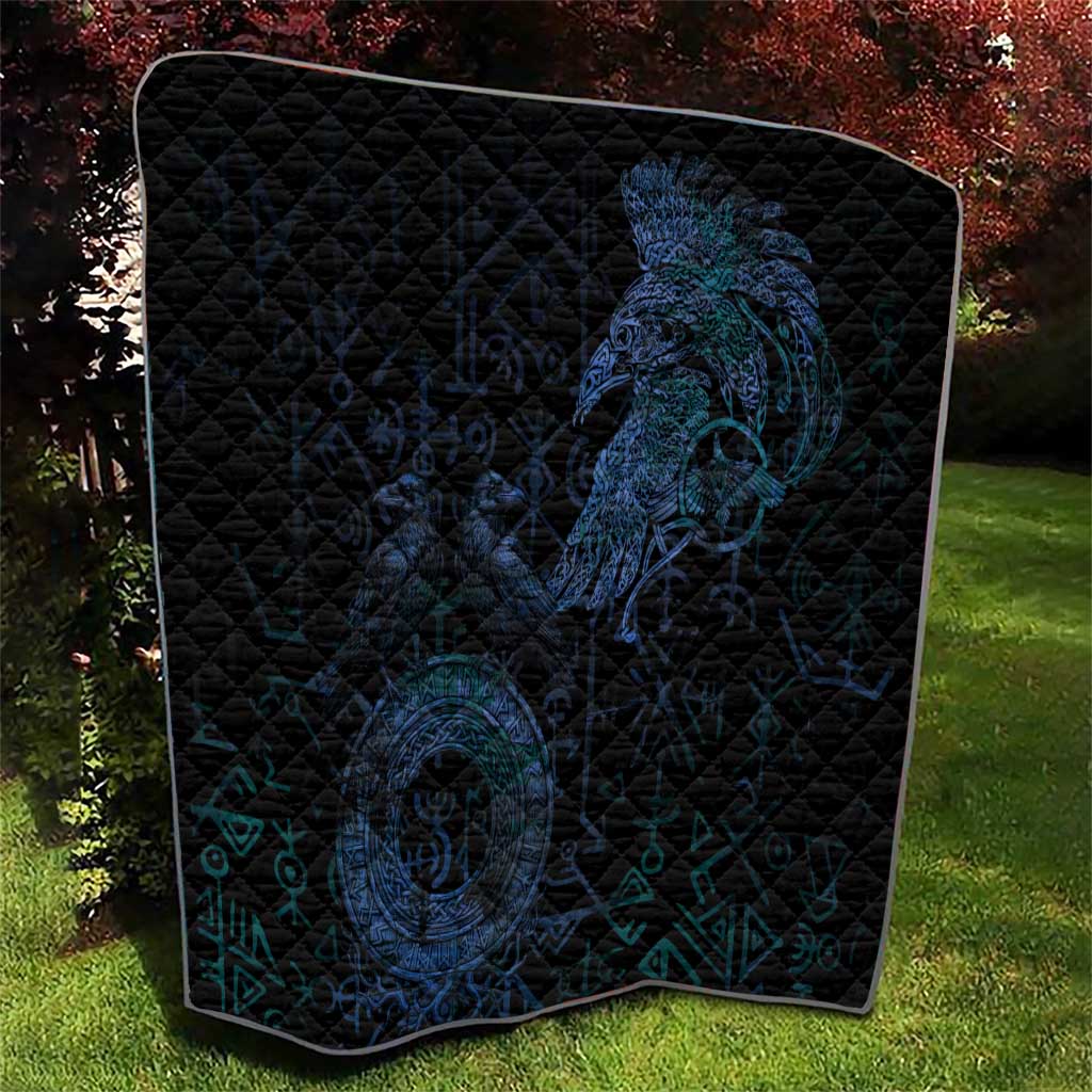 Odin Norse Mythology Quilt Viking Rune Art Style