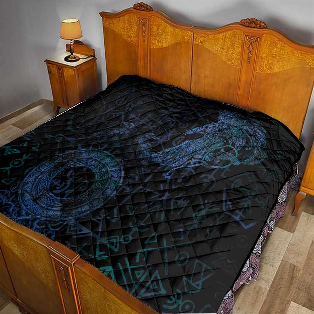 Odin Norse Mythology Quilt Viking Rune Art Style