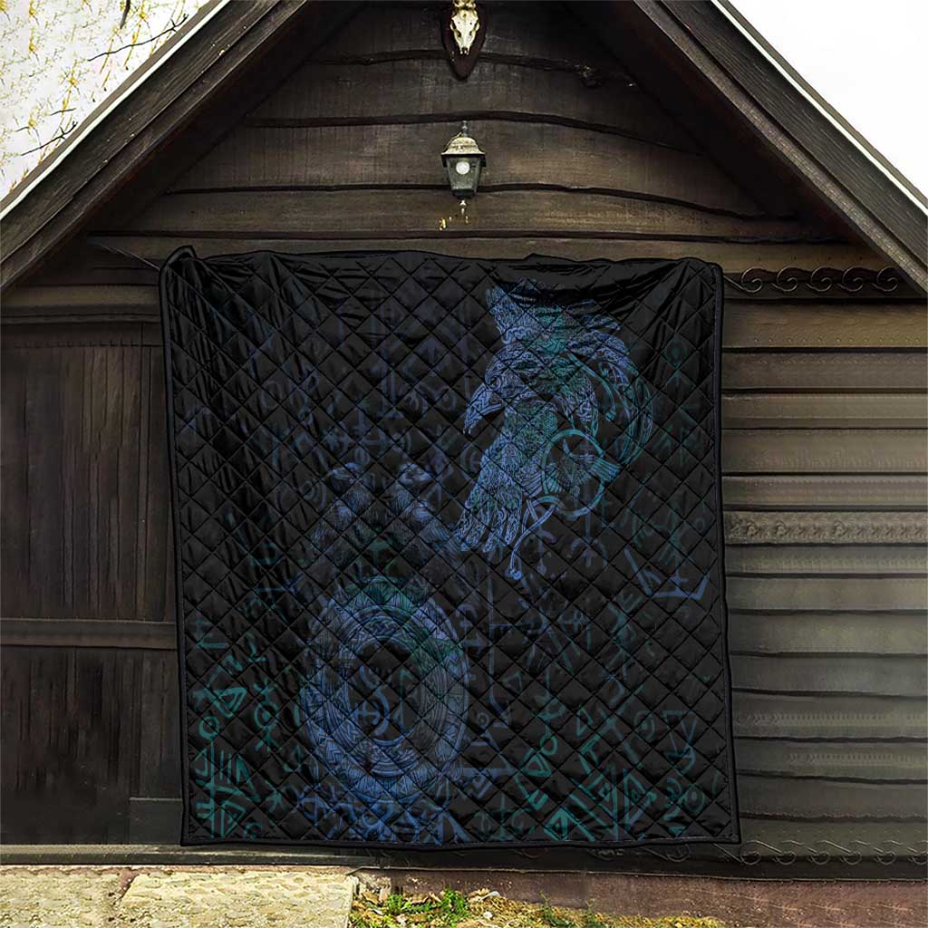 Odin Norse Mythology Quilt Viking Rune Art Style