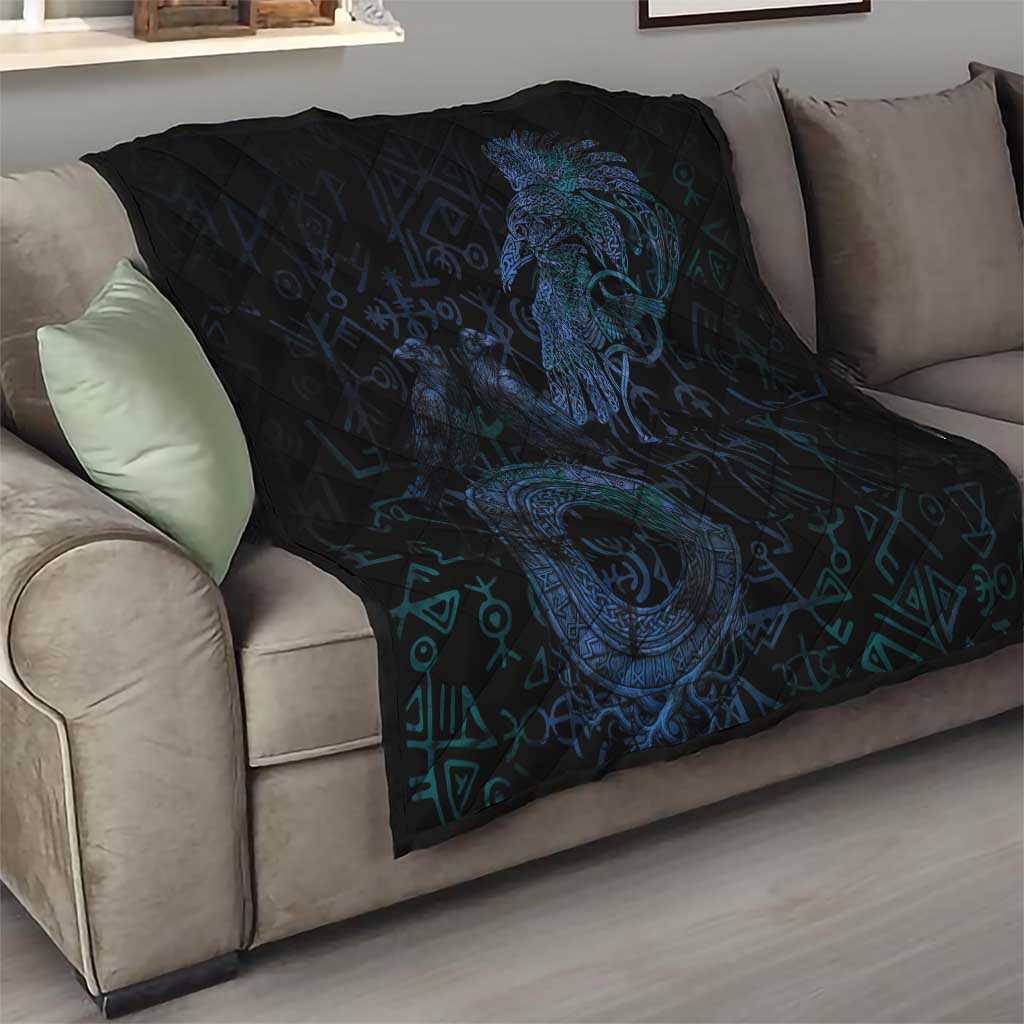 Odin Norse Mythology Quilt Viking Rune Art Style
