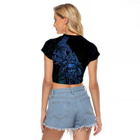 Odin Norse Mythology Raglan Cropped T Shirt Viking Rune Art Style