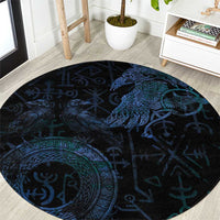 Odin Norse Mythology Round Carpet Viking Rune Art Style