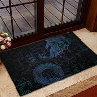Odin Norse Mythology Rubber Doormat Viking Rune Art Style