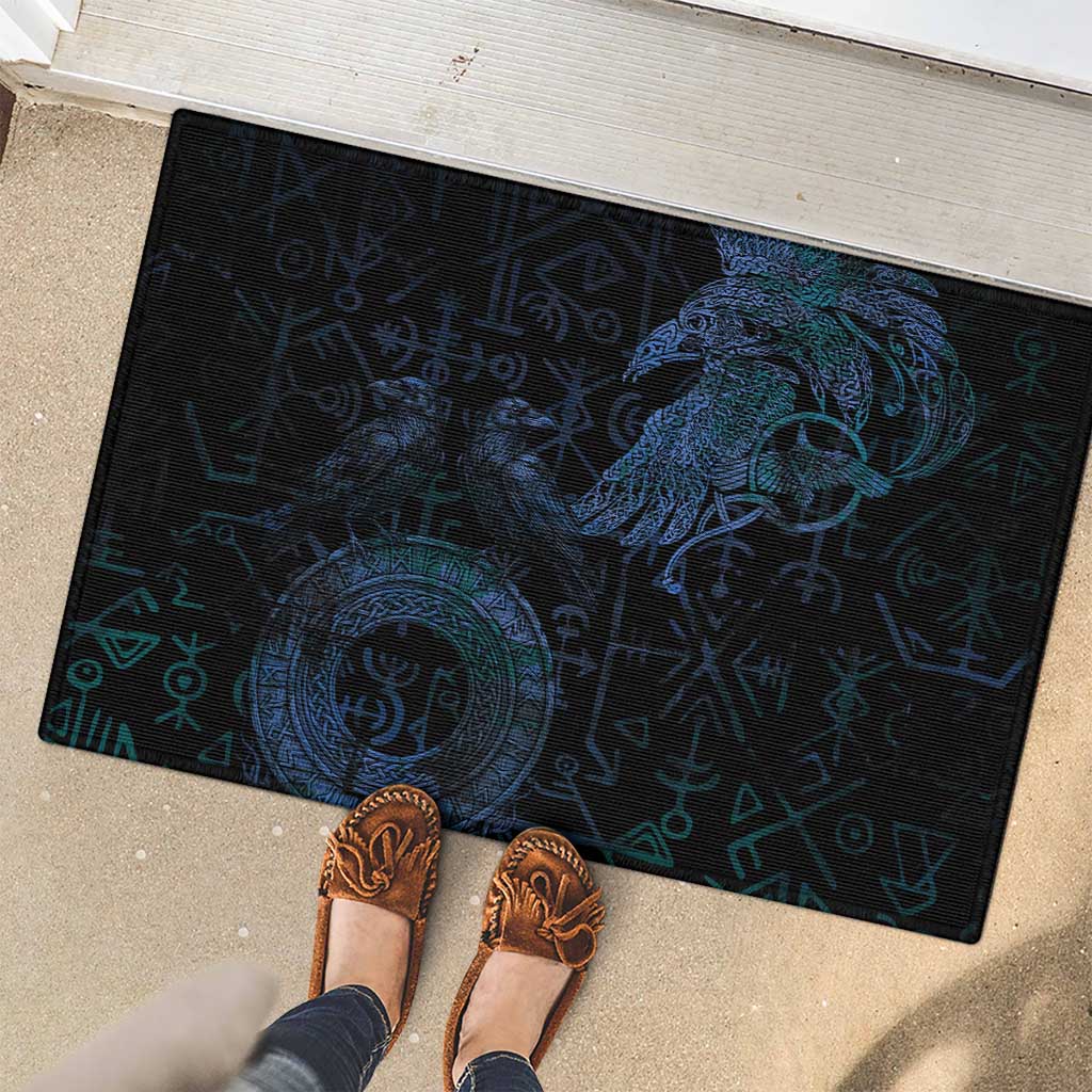 Odin Norse Mythology Rubber Doormat Viking Rune Art Style