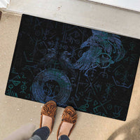 Odin Norse Mythology Rubber Doormat Viking Rune Art Style