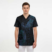Odin Norse Mythology Scrub Top Viking Rune Art Style