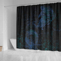Odin Norse Mythology Shower Curtain Viking Rune Art Style