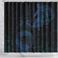 Odin Norse Mythology Shower Curtain Viking Rune Art Style