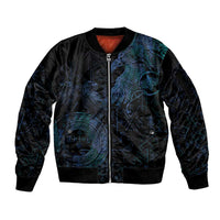 Odin Norse Mythology Sleeve Zip Bomber Jacket Viking Rune Art Style