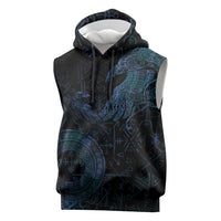 Odin Norse Mythology Sleeveless Hoodie Viking Rune Art Style