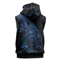 Odin Norse Mythology Sleeveless Hoodie Viking Rune Art Style