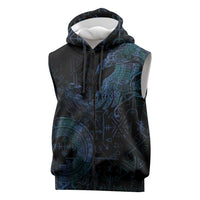Odin Norse Mythology Sleeveless Zip Hoodie Viking Rune Art Style