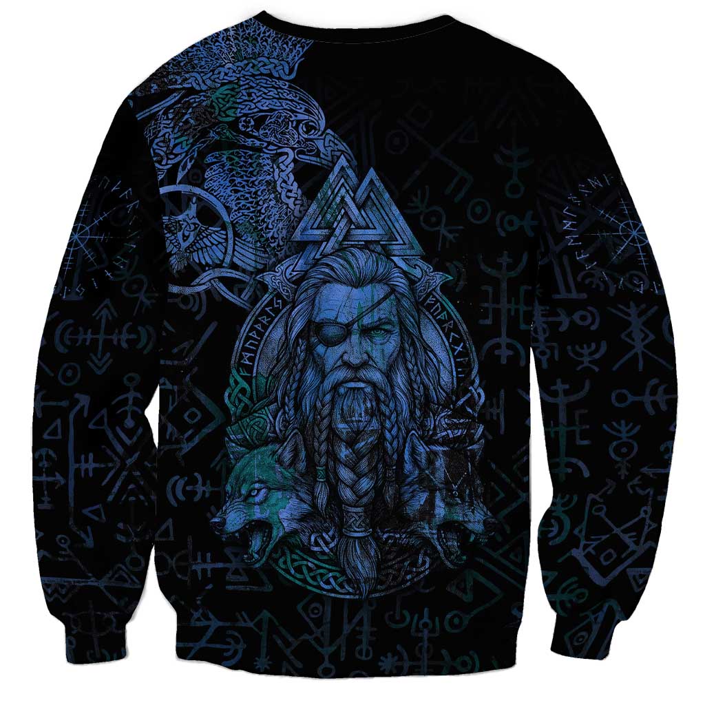 Odin Norse Mythology Sweatshirt Viking Rune Art Style