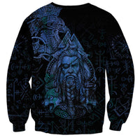 Odin Norse Mythology Sweatshirt Viking Rune Art Style