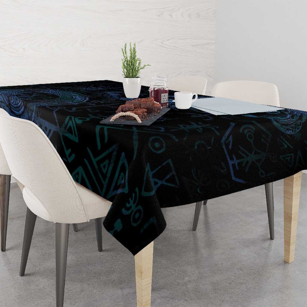 Odin Norse Mythology Tablecloth Viking Rune Art Style